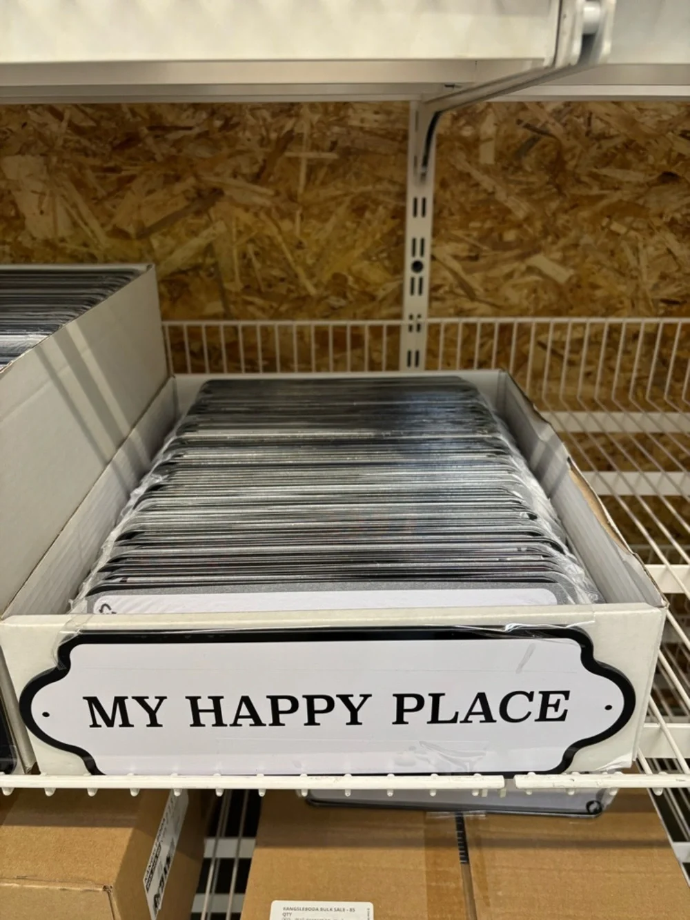 IKEA White and Black 'My Happy Place' Decorative tin type Sign new